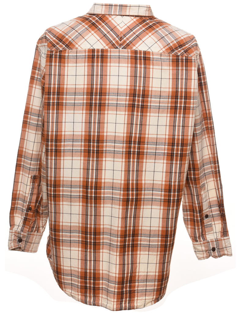 Orange & Grey Checked Shirt - XL