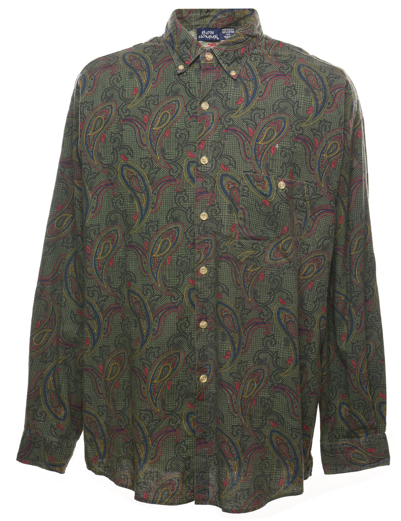 Paisley Print Multi-Colour 1990s Shirt - M