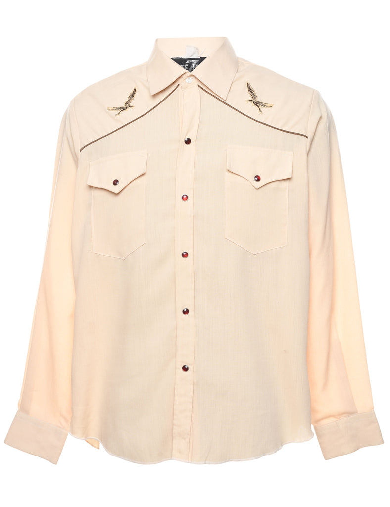 Pale Yellow Western Shirt - L