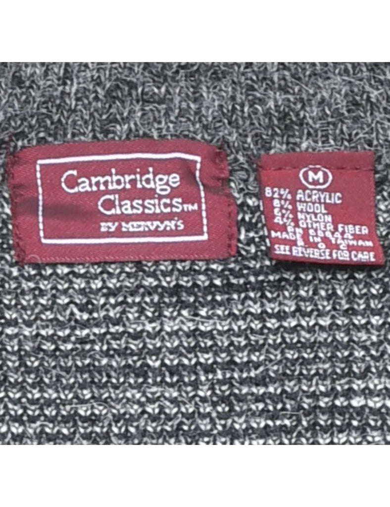 Patterned Dark Grey Jumper - M