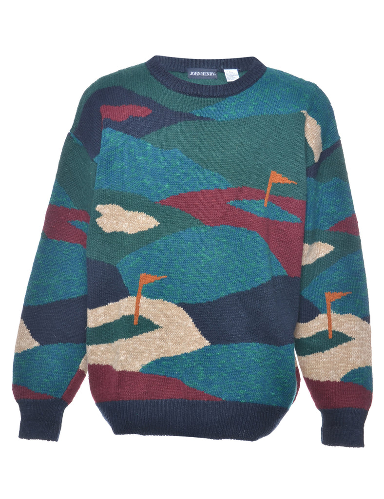 Patterned Multi-colour Jumper - L