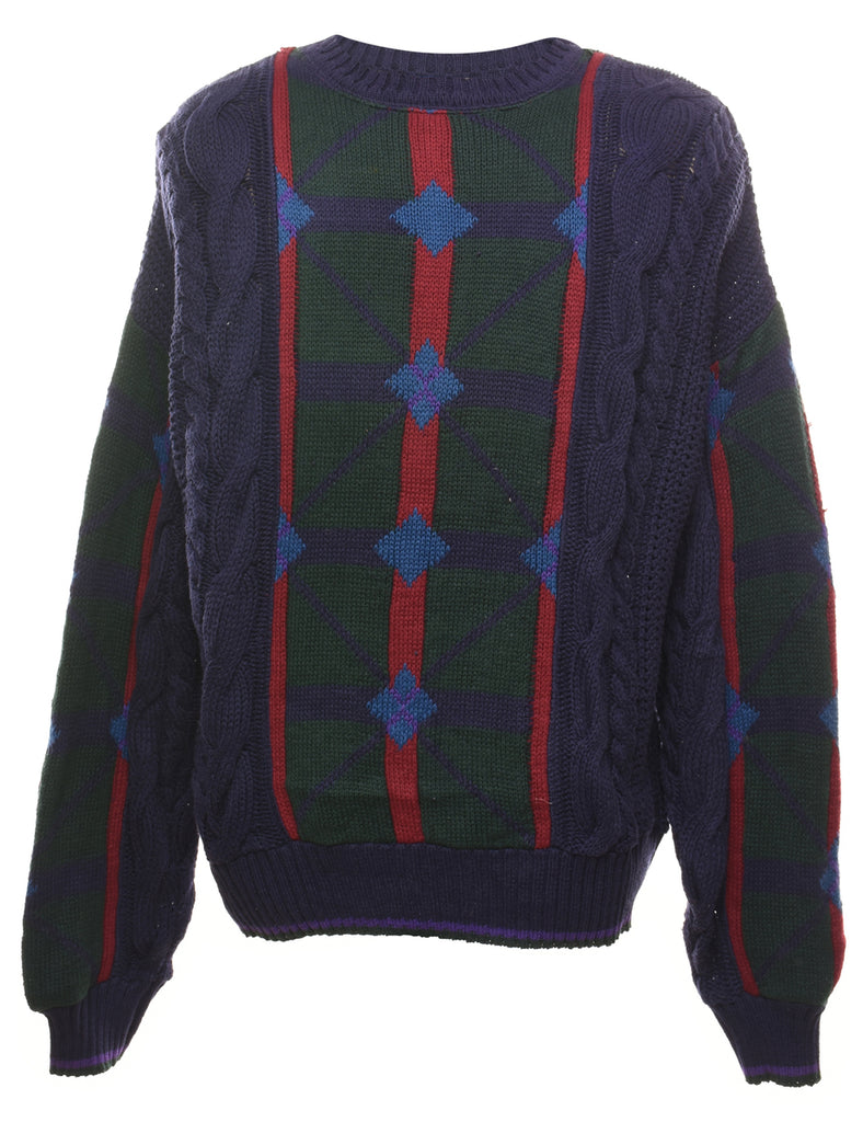 Pendleton LOBO Multi-Colour Patterned Round Neck Jumper - XL