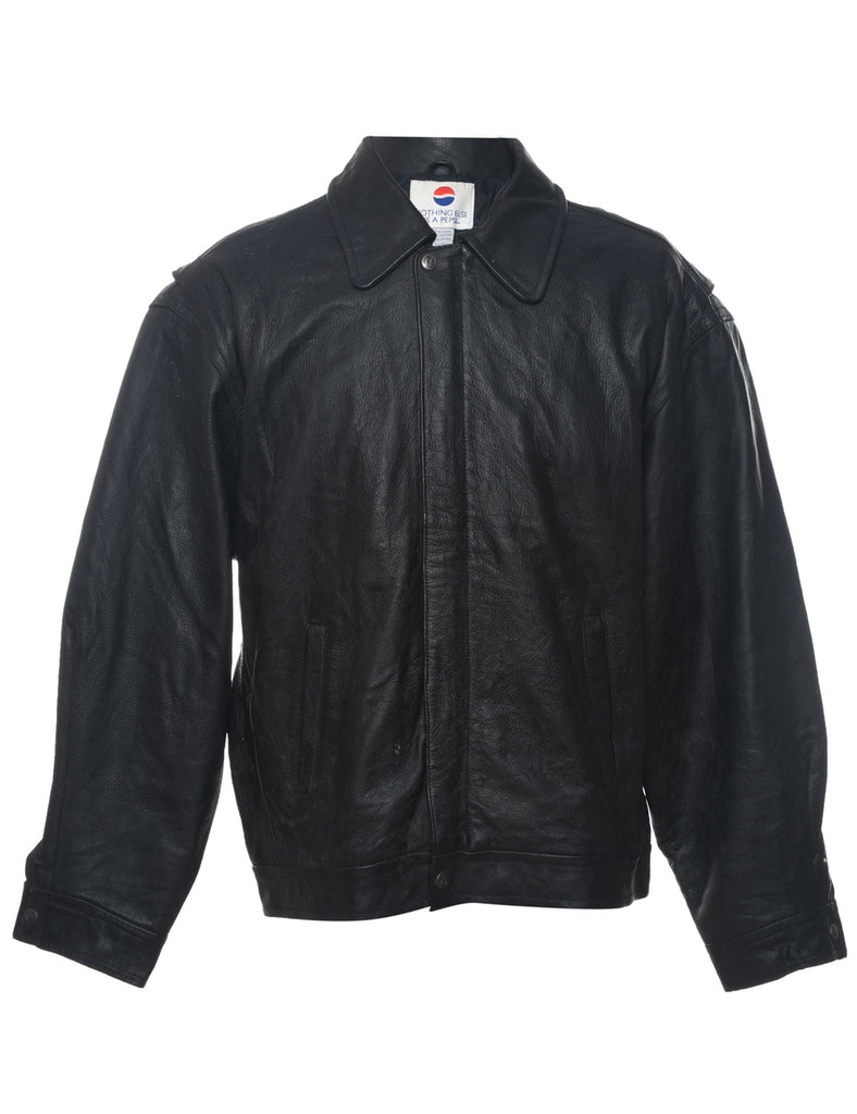 Pepsi Black Leather Jacket - XL