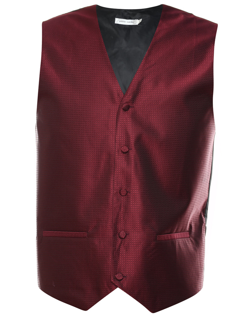 Pierre Cardin Maroon Metallic Waistcoat - M