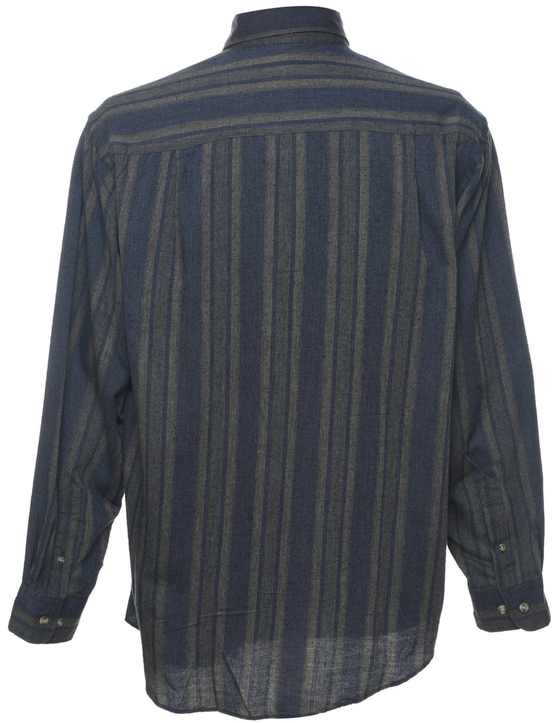 Pierre Cardin Striped Navy & Grey Shirt - M