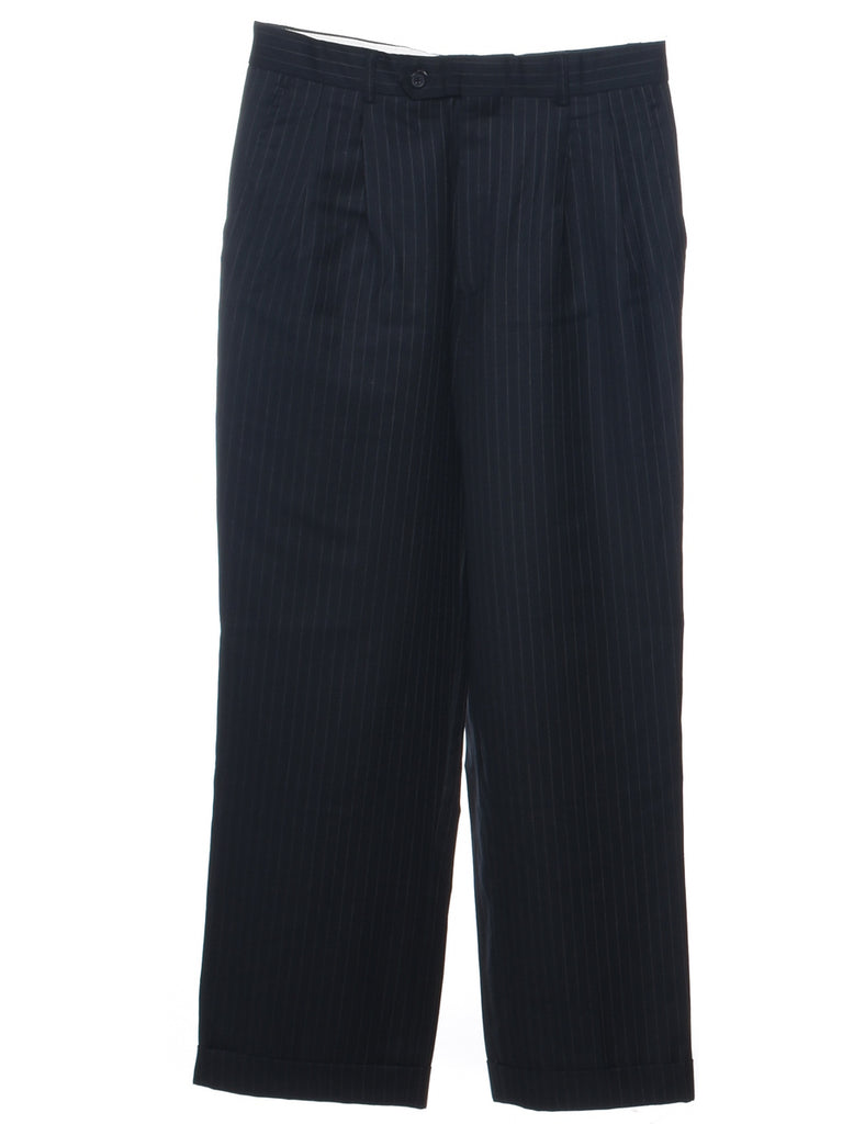 Pinstriped Black Trousers - W31 L30