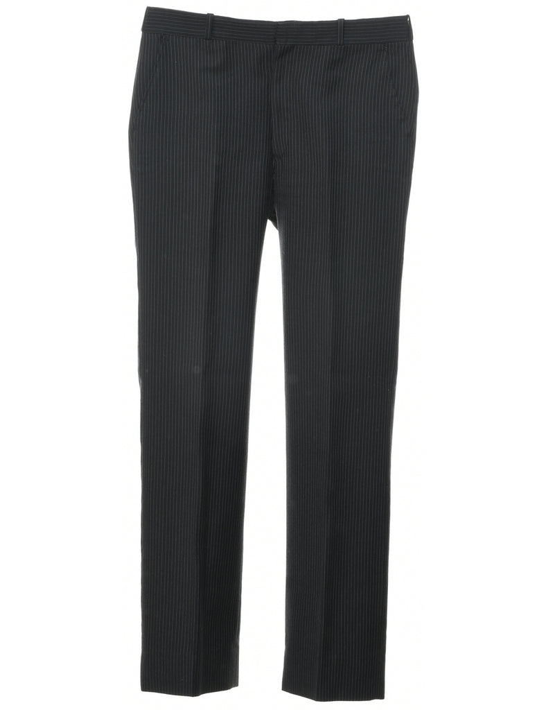 Pinstriped Black Trousers - W33 L31