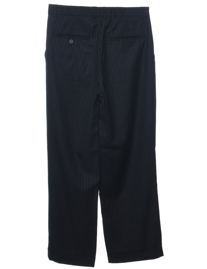 Pinstriped Black Trousers - W31 L30