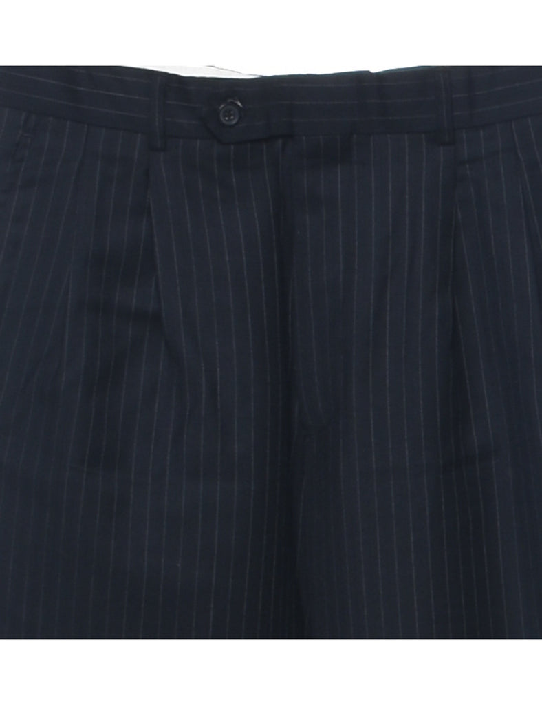 Pinstriped Black Trousers - W31 L30