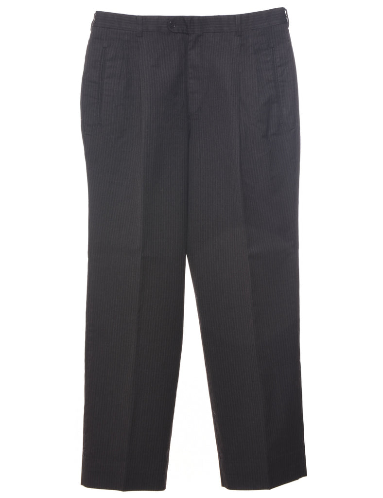 Pinstriped Dark Grey Trousers - W33 L31