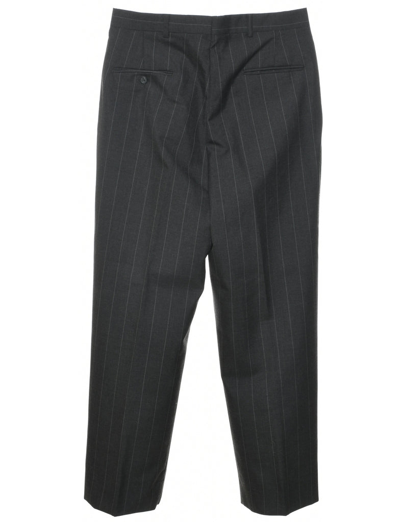 Pinstriped Dark Grey Trousers - W32 L30