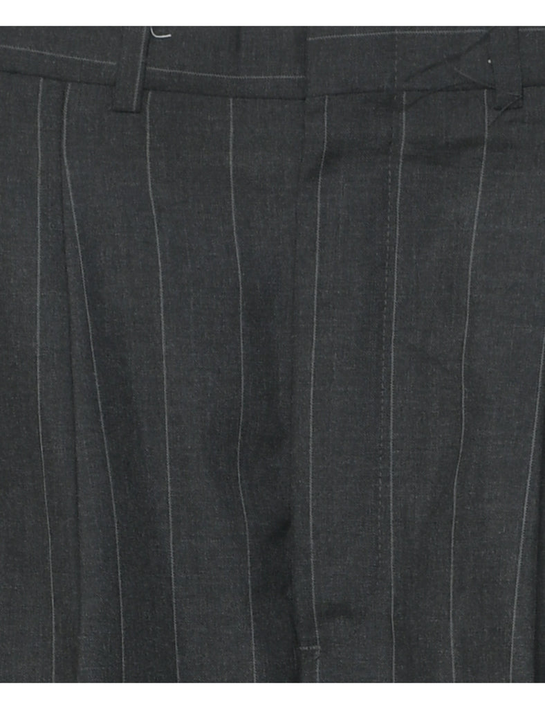 Pinstriped Dark Grey Trousers - W32 L30