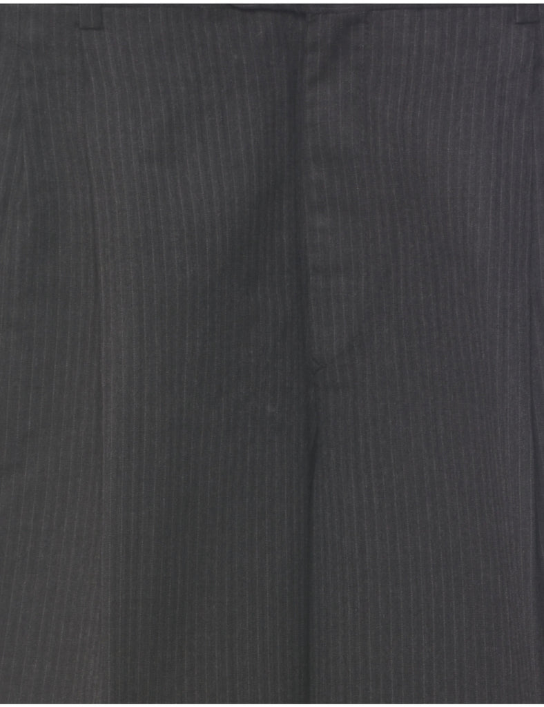 Pinstriped Dark Grey Trousers - W33 L31