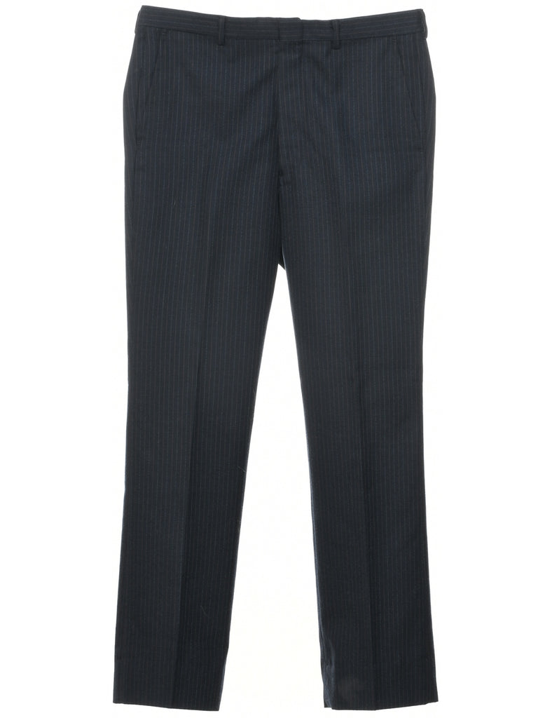 Pinstriped Navy Trousers - W32 L30