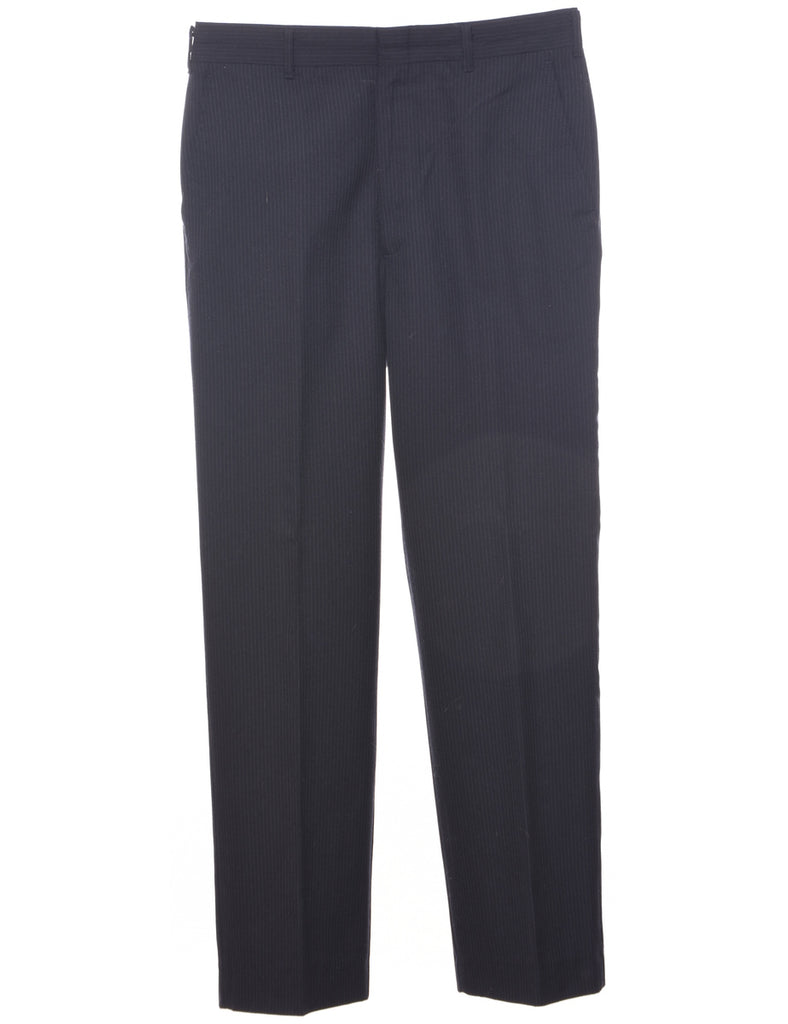 Pinstriped Navy Trousers - W33 L30