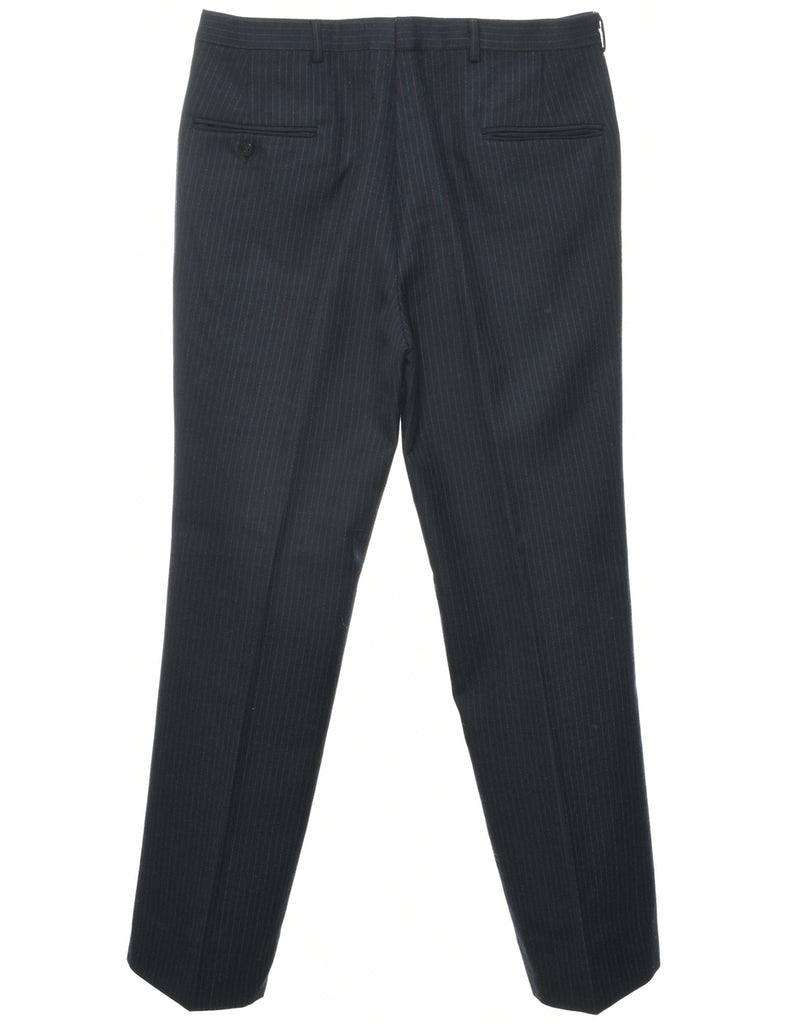 Pinstriped Navy Trousers - W32 L30