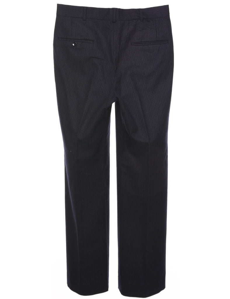 Pinstriped Navy Trousers - W32 L31