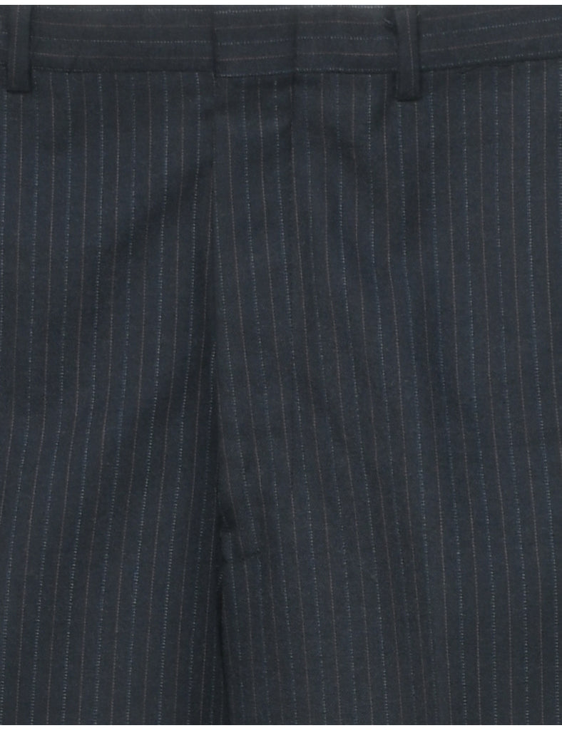 Pinstriped Navy Trousers - W32 L30