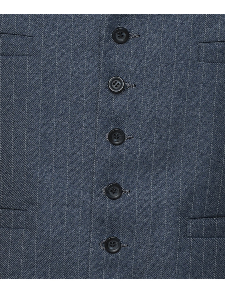 Pinstriped Navy Waistcoat - L