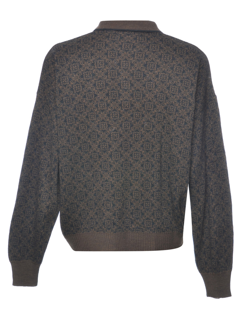 Plain Brown & Black Jumper - L