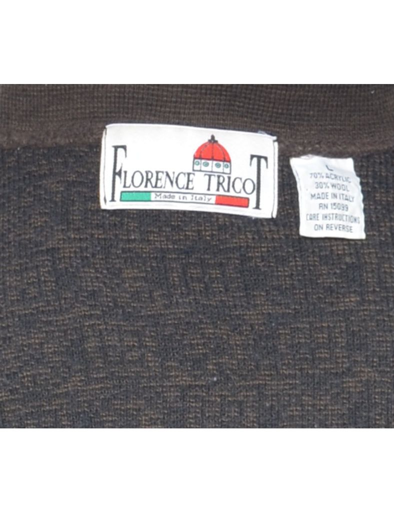 Plain Brown & Black Jumper - L