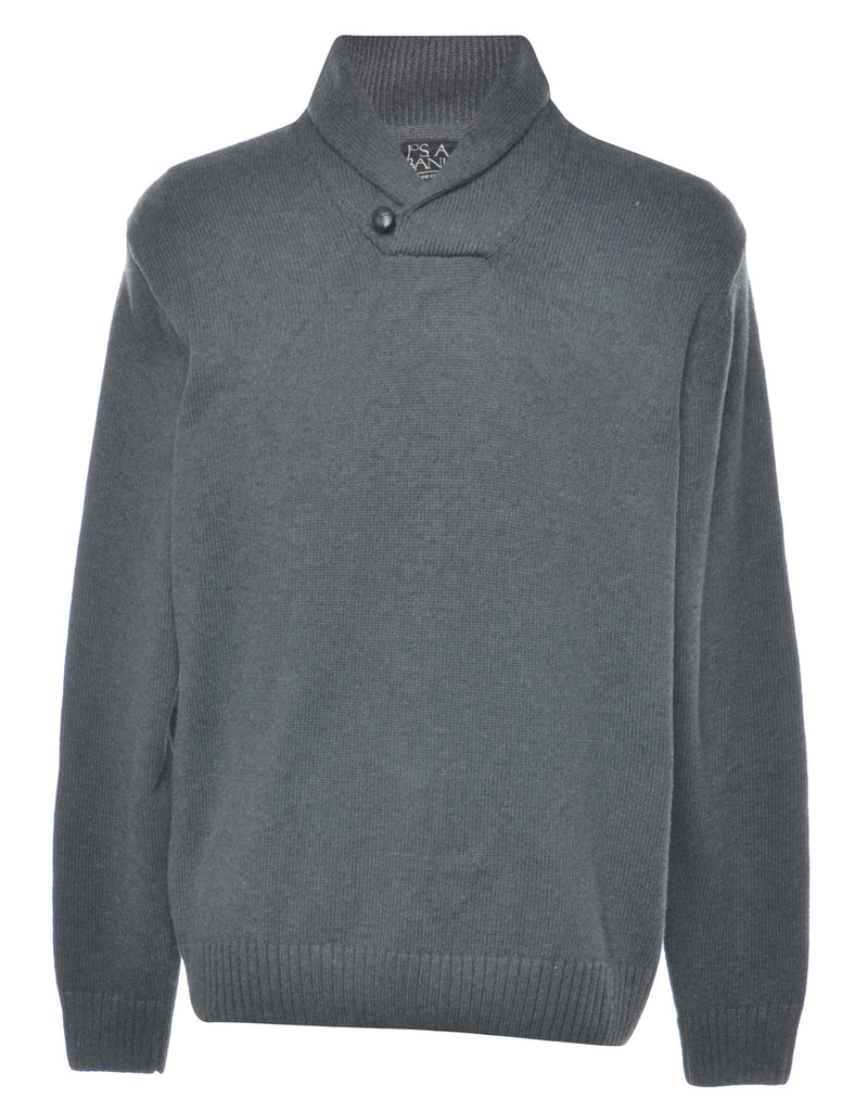 Plain Dark Grey Jumper - L