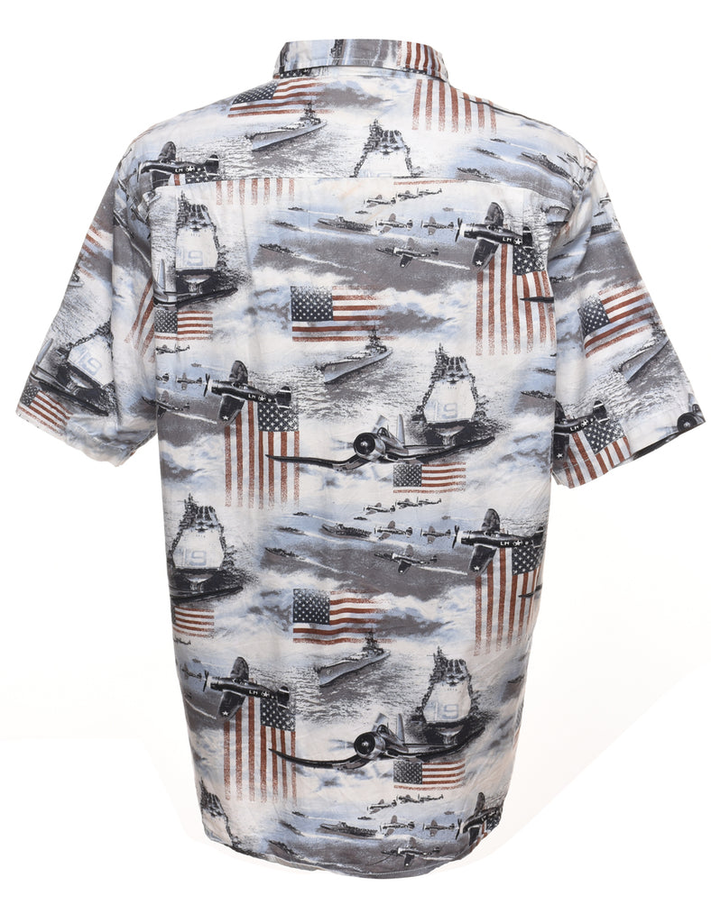 Plane Design Short-Sleeve Shirt - XL