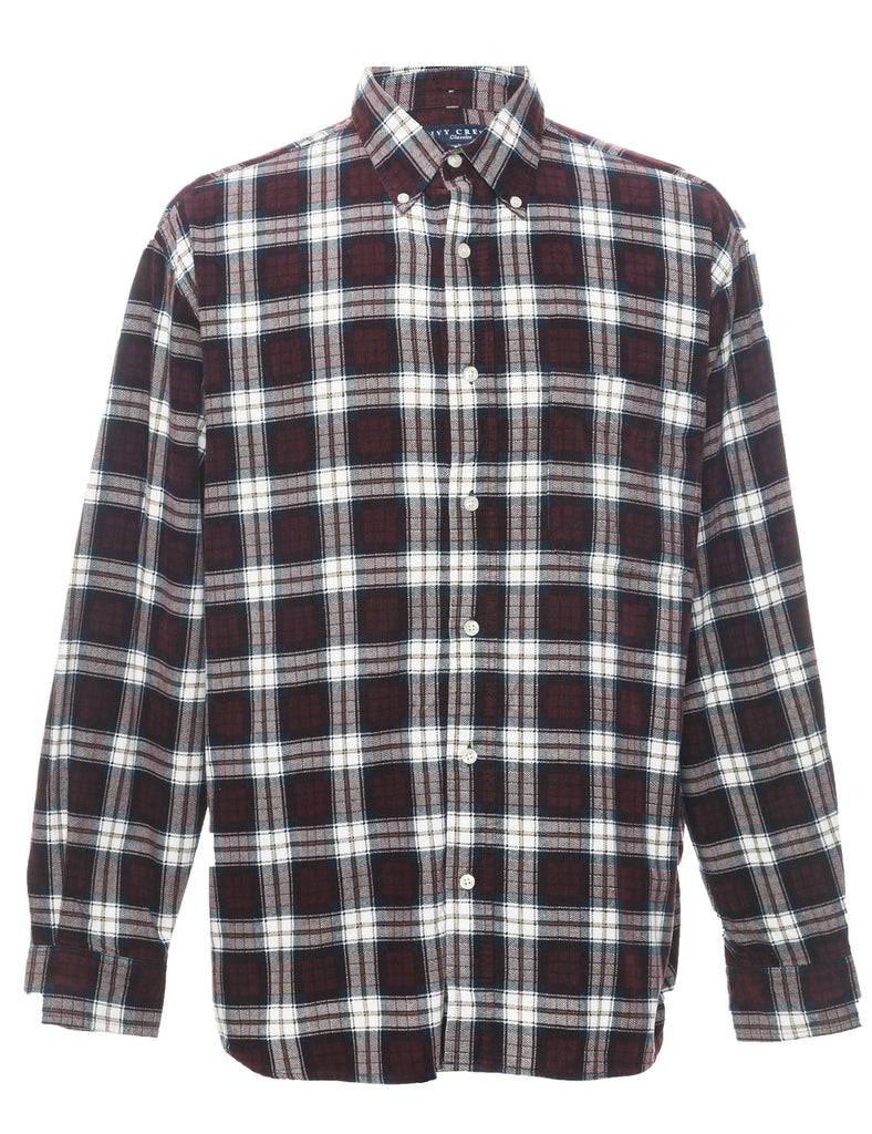 Plum Corduroy Checked Shirt - L