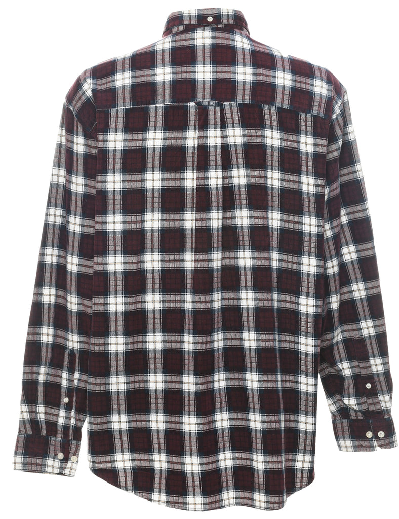 Plum Corduroy Checked Shirt - L