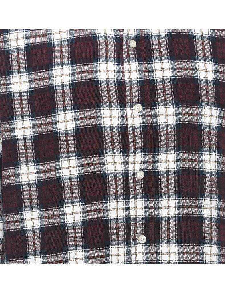 Plum Corduroy Checked Shirt - L