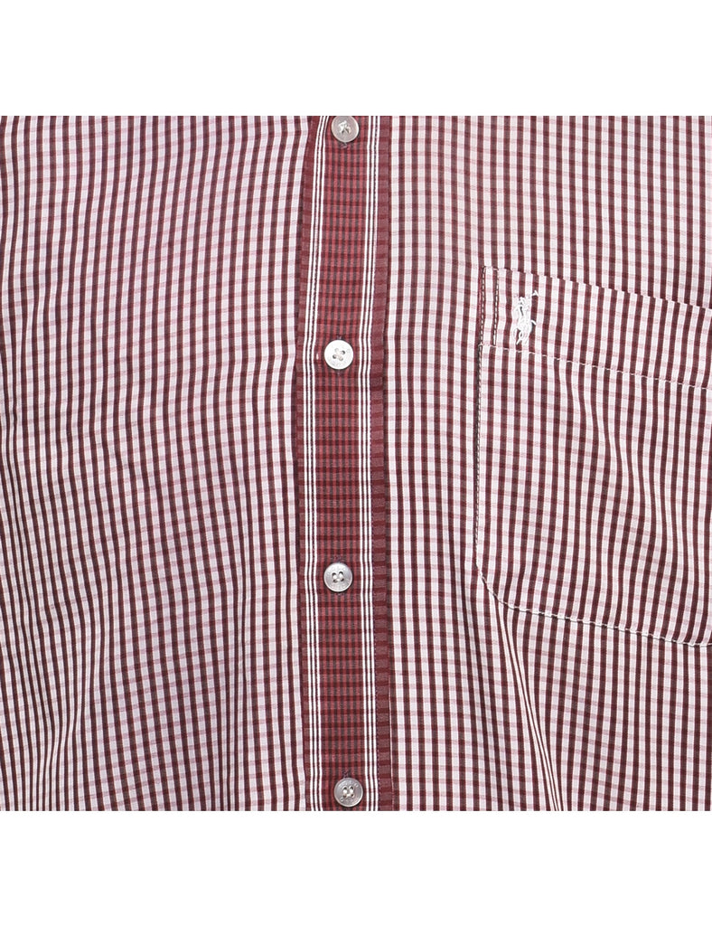 Polo Ralph Lauren White & Maroon Checked Shirt - XL