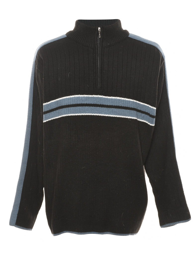 Quarter Zip Striped Jumper - XL