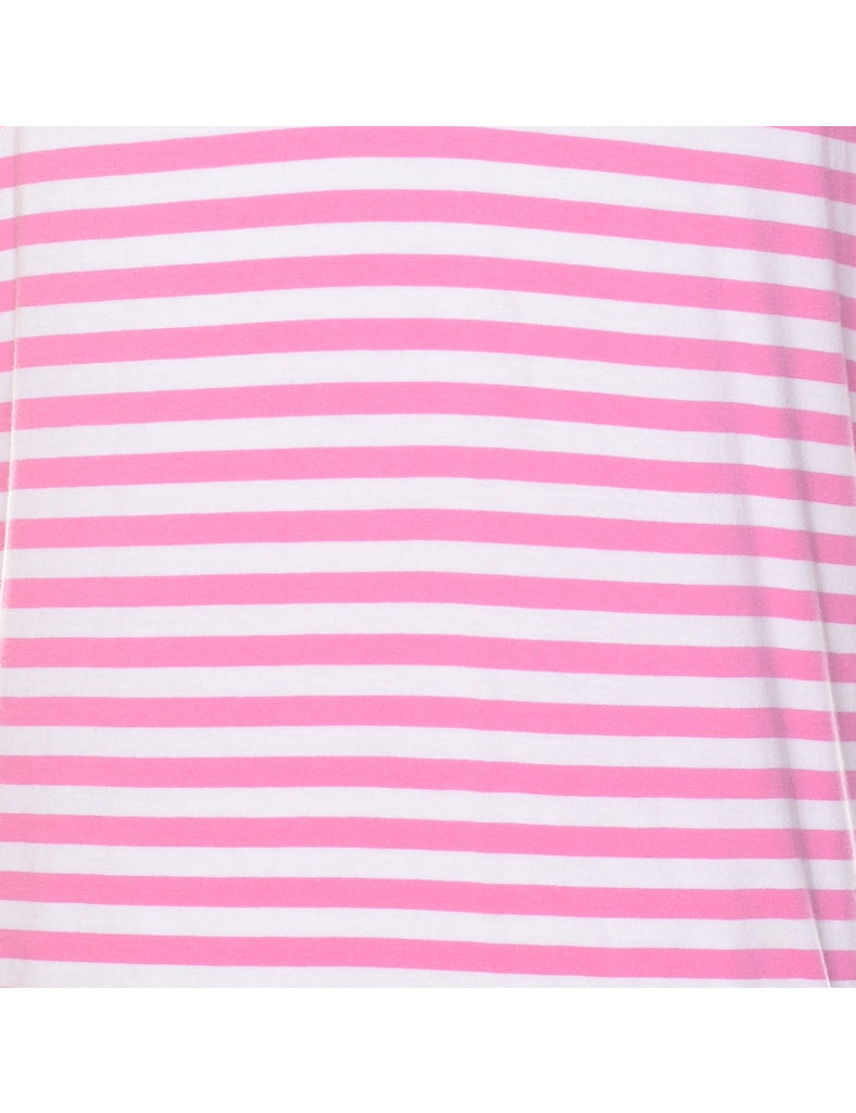 Ralph Lauren Pink & Green Striped Polo Shirt - XL