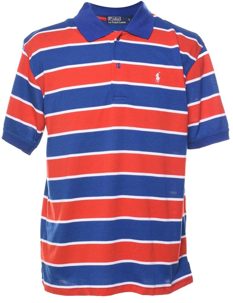 Ralph Lauren Red & Blue Polo Shirt - L