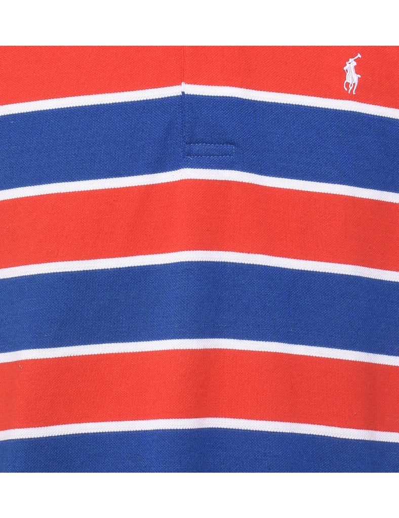 Ralph Lauren Red & Blue Polo Shirt - L