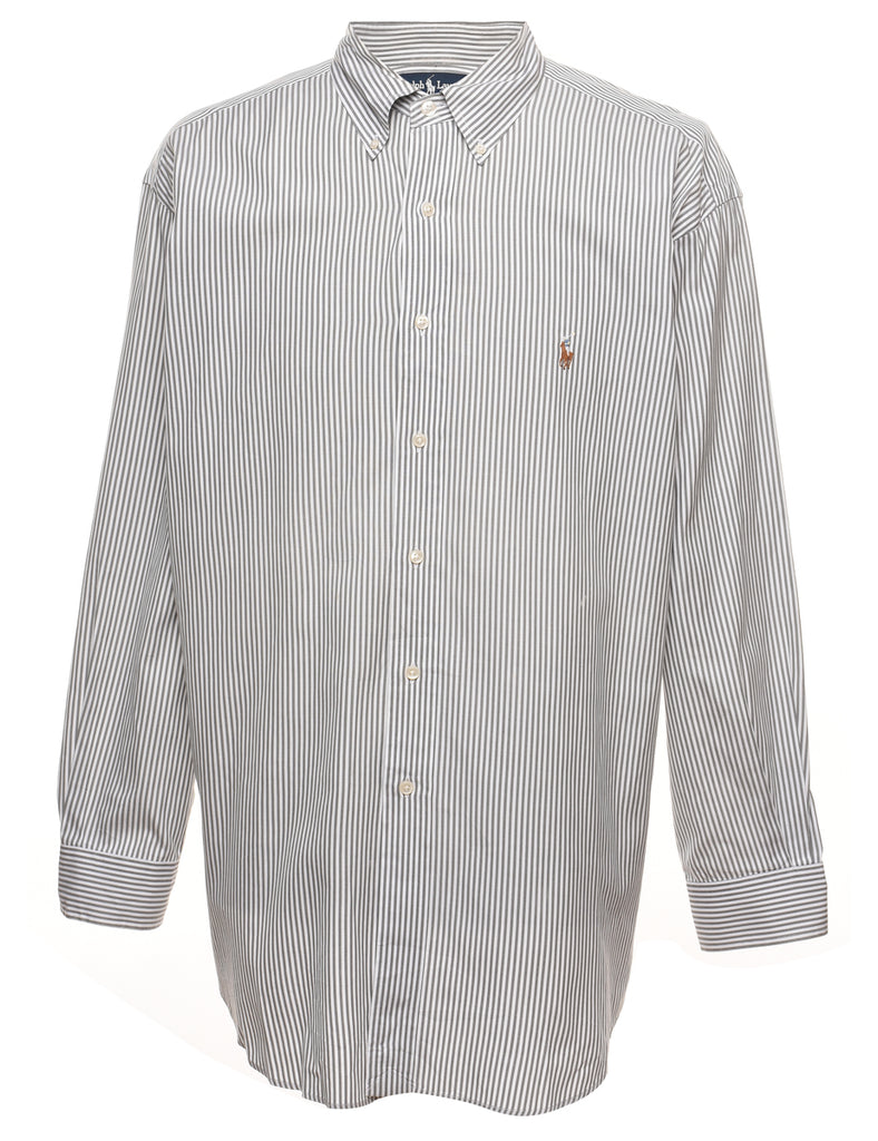 Ralph Lauren Striped Grey & White Shirt - XL