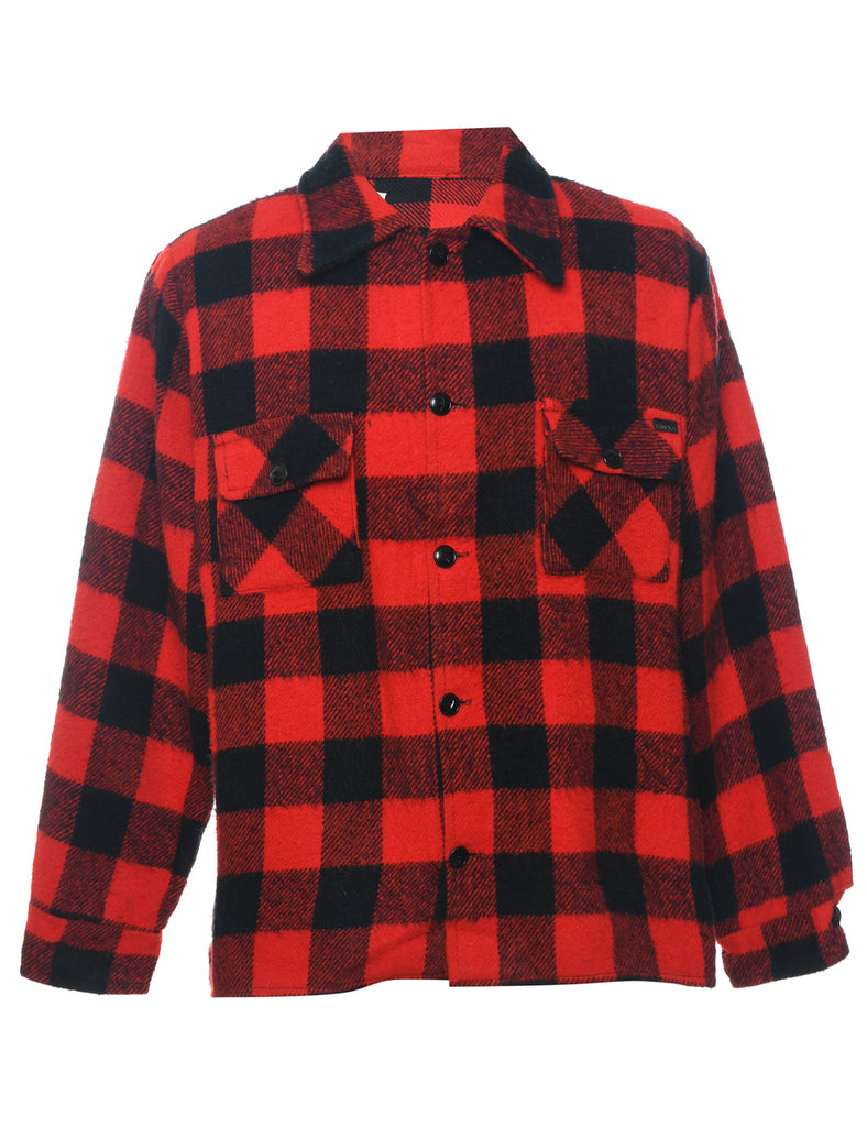 Red Buffalo Check Black & Red 1990s Shirt - L