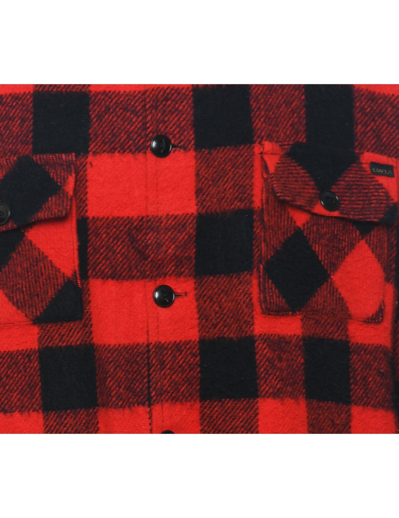 Red Buffalo Check Black & Red 1990s Shirt - L