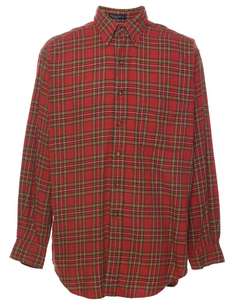 Red Checked Classic Shirt - L