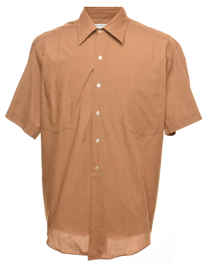 Short Sleeve Brown Classic Shirt - XL