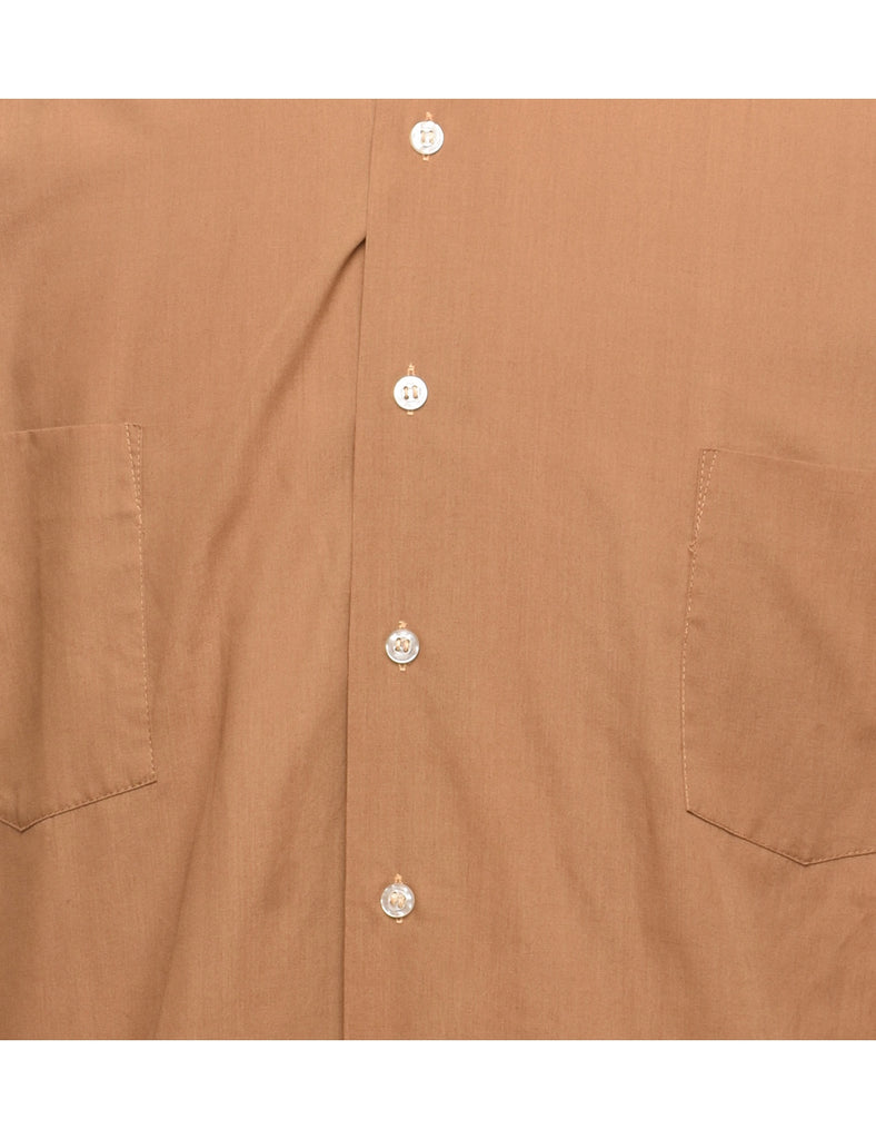 Short Sleeve Brown Classic Shirt - XL