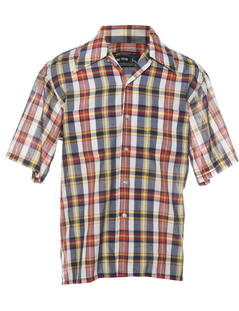 Short Sleeve Checked Shirt - L