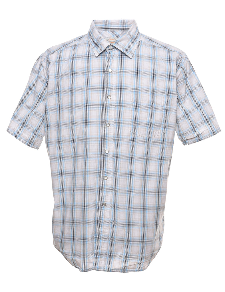 Short Sleeve Checked Shirt - L