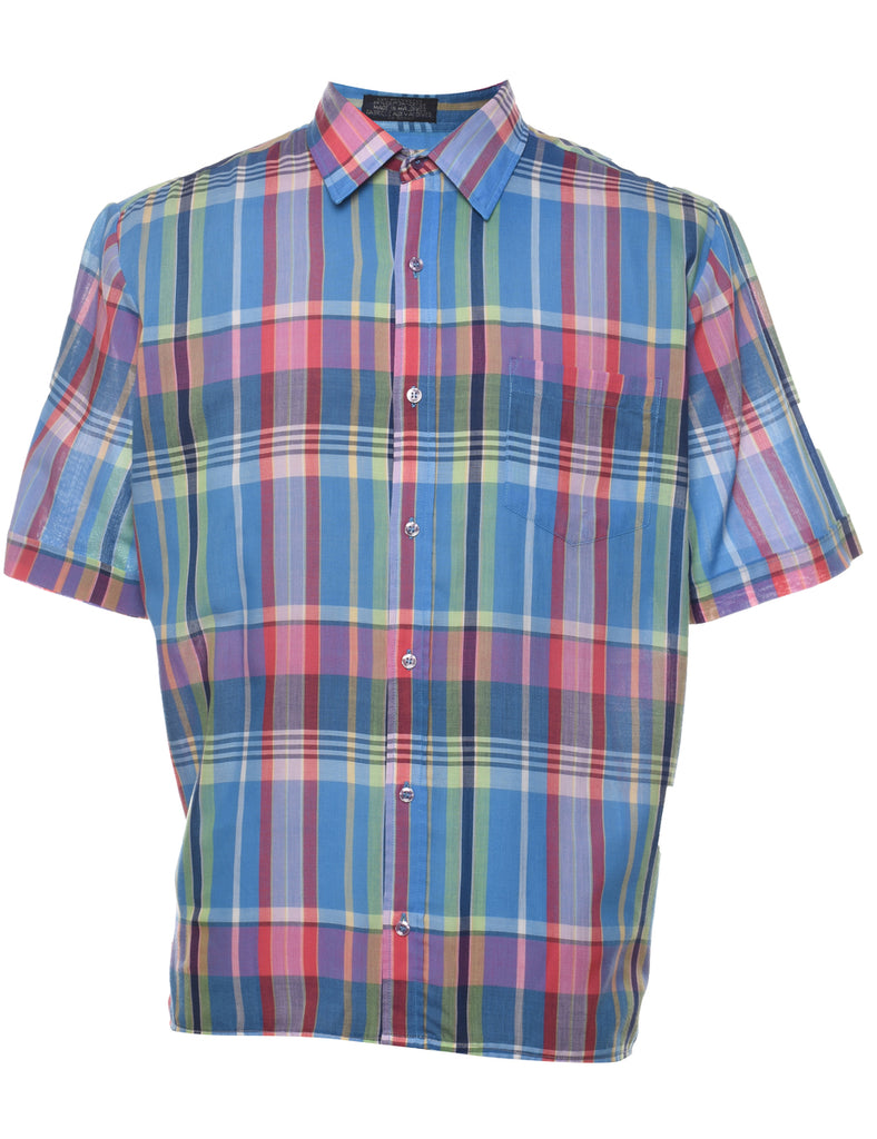 Short Sleeve Checked Shirt - L