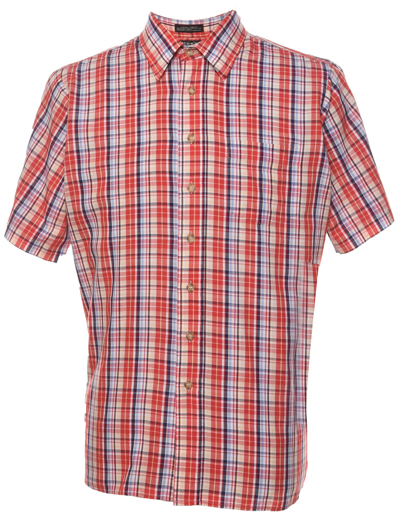 Short Sleeve Checked Shirt - L