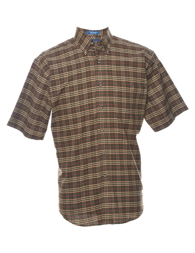 Short Sleeve Checked Shirt - M