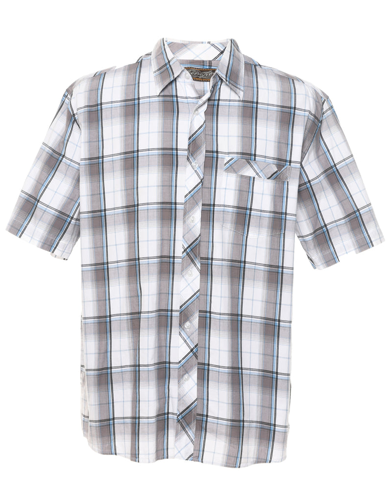 Short Sleeve Checked Shirt - L