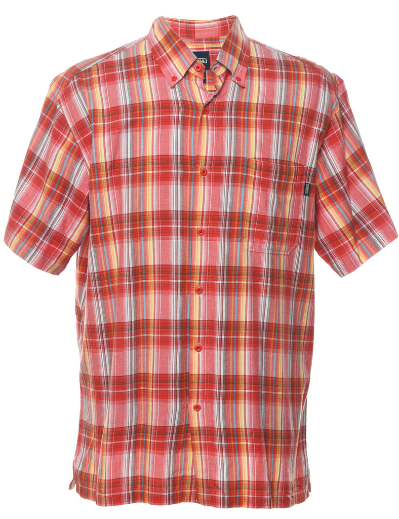 Short Sleeve Checked Shirt - L