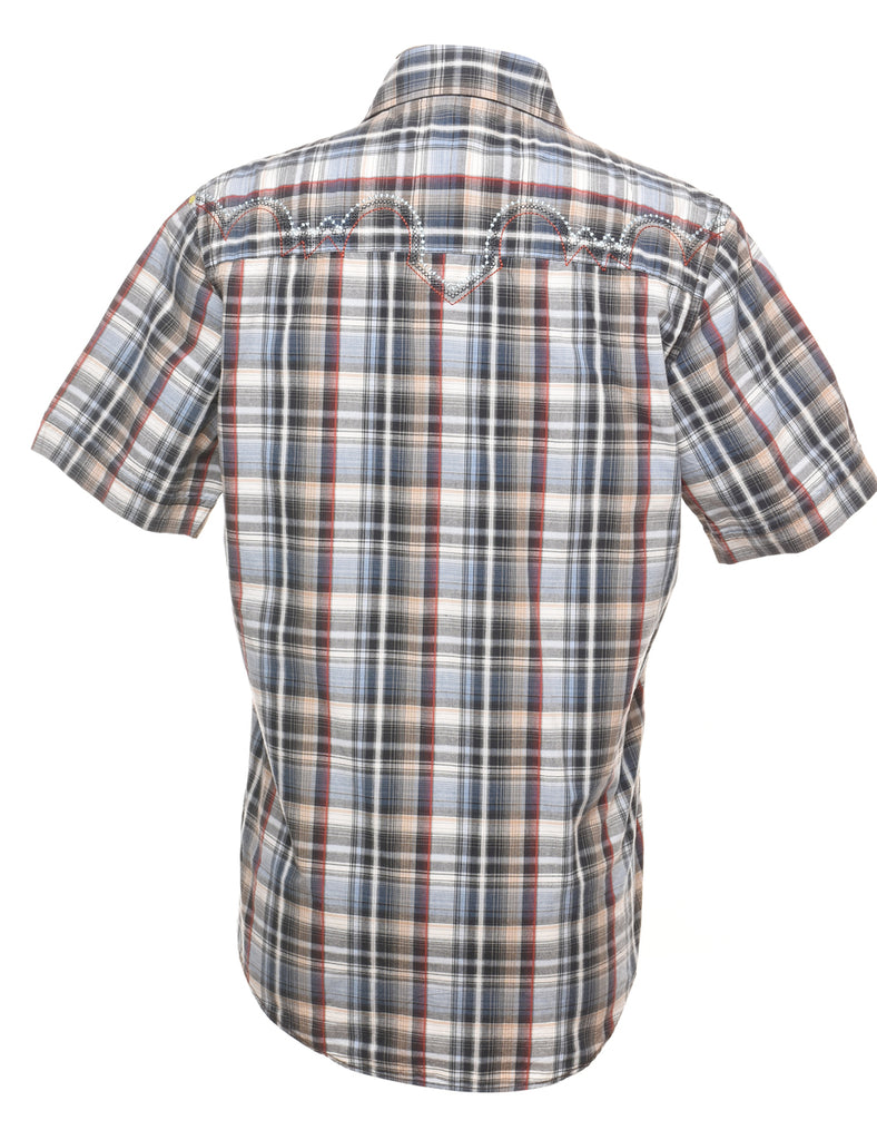 Short Sleeve Checked Shirt - M