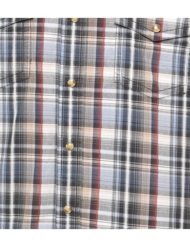 Short Sleeve Checked Shirt - M